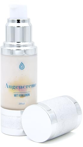 [100% MADE IN GERMANY] Liquio Hyaluron Augencreme gegen Falten Augenringe Augenschatten BIO Aloe Vera Vitamin E Koffein Guarana 30ml Anti Aging Effekt Feuchtigkeitspflege Vegan alle Hauttypen