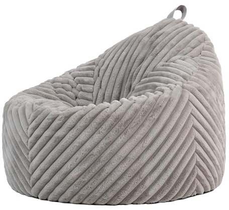 Icon Cocoon Sitzsack Sessel, Mink Braun, Flauschiger Kunstpelzstoff, Sitzsack Erwachsene mit Füllung, Bean Bag, Flauschig Lounge Sessel, Lounge Stuhl, Schlafzimmer, Wohnzimmer, Wohnzimmer Möbel