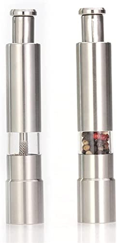 Set macina sale e pepe - Smerigliatrice manuale in acciaio inossidabile Smerigliatrice manuale per pollice a mano adatta per ristoranti, hotel e uso domestico (dimensioni : 1 pezzo) (Onecolor)