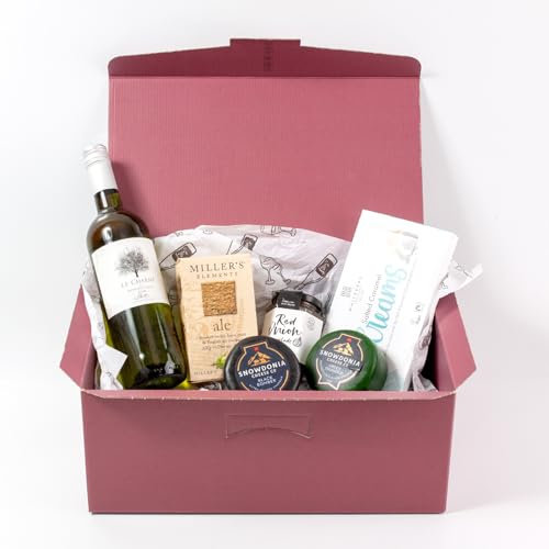 Twelve Green Bottles - Medium Wine, Cheese, Chocolate & Crackers Hamper with Le Charme Sauvignon Blanc White Wine