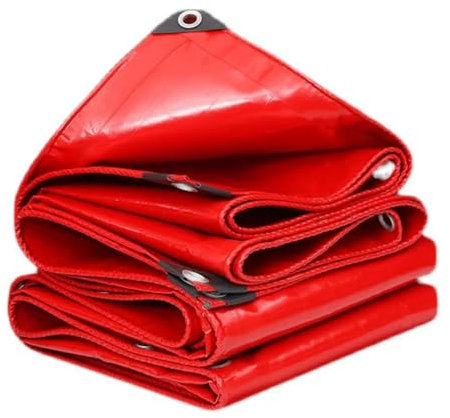 Plane wasserdicht 2x3m 3x4m 5x8m 8x10m for den Außenbereich, UV-beständig, rote Abdeckung mit Ösen for Dach, Terrassenmöbel, Brennholz, Vordach(2x3m)