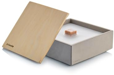 Betonfeuer - Torcia decorativa da esterno in cemento | Braciere da tavolo con stoppino permanente, durata illimitata | Per giardino e terrazza | Made in Germany (Meru-L (17x17x6,5 cm))