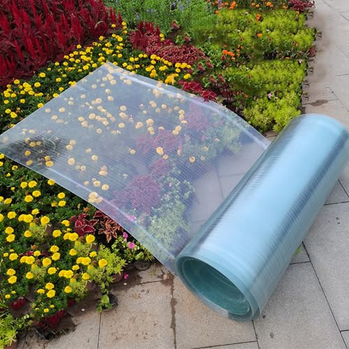 Pannelli impermeabili per serra in policarbonato da 0,8 mm, resistenti lastre in fibra di vetro per tettoia per garage e terrazza, facili da tagliare (0,8 m x 15 m) - Rivestimento di ricambio