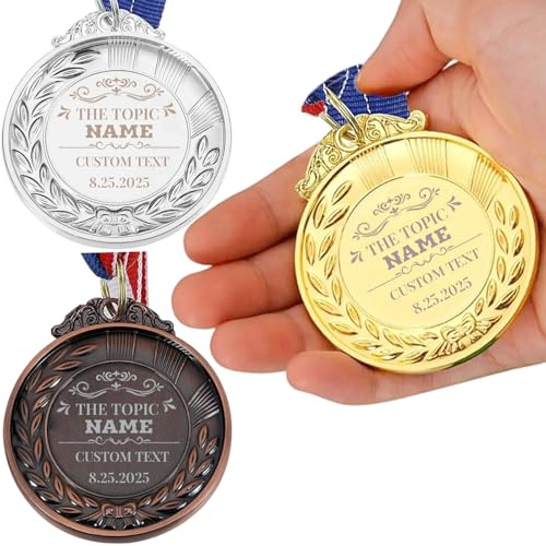 Medaglie Personalizzate per Premi - Ordina da 1 a 100 Pezzi Medaglie Personalizzate in Oro, Argento e Bronzo all'Ingrosso per Sport, Programmi Scolastici, Premi per Ufficio e Riconoscimento dei Dipend