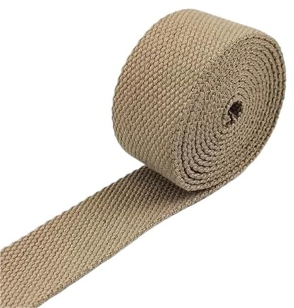 Sangle en Coton 3 mètres 50mm d'épaisseur 2mm Toile Polyester Coton Sangle étiquette Ruban Sacs Sac à Dos Ceinture Biais Bande de Liaison Bricolage Couture Artisanat(7Khaki)