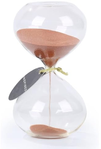 GNEGNI LIFE Clessidra soffice a forma di pancia, 30 minuti, colore rame sabbia, decorazione in vetro, clessidra media per casa, scrivania, aula, ufficio, decorazione per matrimoni