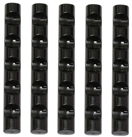 Hohopeti Support De Stylo Pour Vernis à Ongles 5 Pièces Plastique Noir Rangement Porte-stylo Nail Art Outils Manucure Bureau Maison Portable Compact