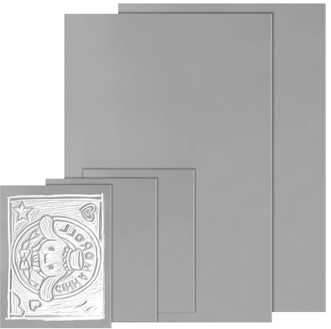 NVGFTG 5 placas de linóleo de linóleo de goma blanda para grabar, placa de linóleo 2A4+3A6, juego de linóleo de PVC para linocorte, sellos, manualidades, proyectos de impresión (gris)