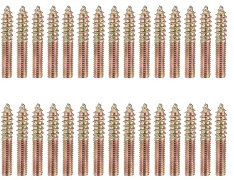QUARKZMAN 30 Pcs Vis À Double Tête M5x30, Vis À Bois Autotaraudeuses En Acier Au Carbone Pour Pieds De Meubles À Assemblage En Zinc Coloré
