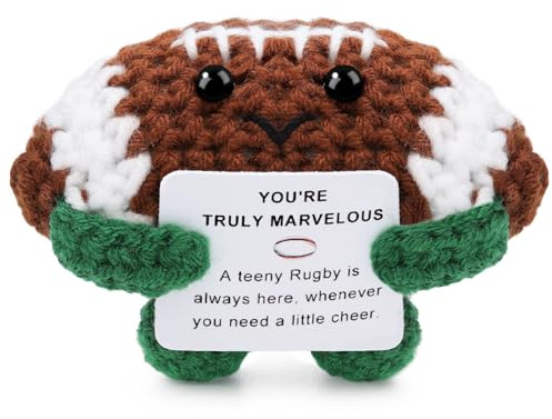 AWARDSEN American Football Gifts Positive Crochet American Football Emotional Support Gift Inspirational Gifts for Teenage/Teammates/Friends Graduation Gifts for Student