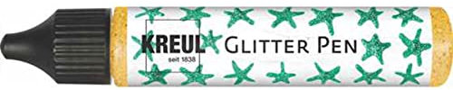 KREUL 629154 49847 Gold, Glitter Effect Paint in Handy 29 ml Pen, Labelling and Decorating Various Materials, Water-Based