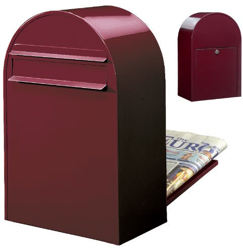 Bobi Classic B Briefkasten RAL 3005 bordeauxrot Zaunbriefkasten
