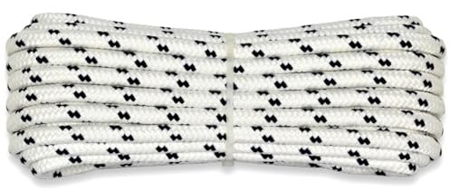 Corderie Italiane 006000495 Treccia mare multiuso giardino e fai da te, stabilizzato ai raggi U.V. resistente a intemperie e agenti atmosferici, 10 mm, 10 mt, colore bianco con spia blu