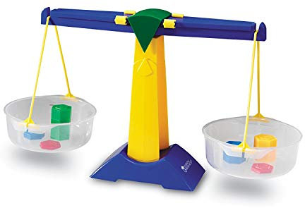 Learning Resources Balkenwaage, Ab 3 Jahren, Lernspiel Gewichte Wiegen und Vergleichen, Abnehmbare Schalen für feste Stoffe und Flüssigkeiten, 36 cm x 15 cm