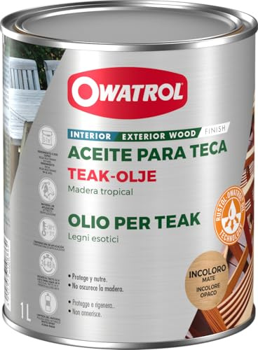 OWATROL Teak-OLJE Teaköl, schützt und pflegt exotisches Holz, 1,0 l