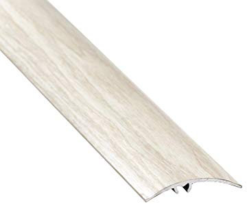 Aluminium Wood Effect Transition Strip Carpet Cover 47x930mm (3.05ft) Door Floor Threshold 5in1 Installation TMW Profiles (White Oak)