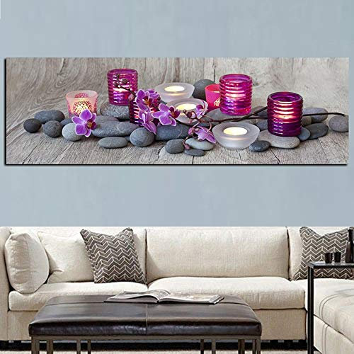 Diamant Malerei 5D DIY Diamond Painting Große Größe Vollbohrer Set Orchideen,Blumen,Zen,Stein,Stillleben Kristall Harz Stickerei Kreuzstich 5D für Schlafzimmer Wand Arts Decor,Runder Bohrer,40x80cm