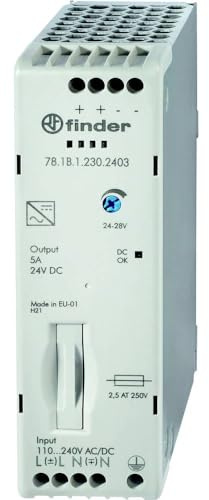 Finder 78.1B.1.230.2403 - Alimentatore di rete DIN Rail, 24 V/DC 5 A, 110 W