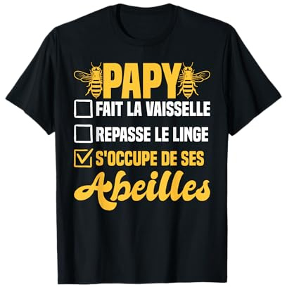Papy S'Occupe De Ses Abeilles Humour Apiculteur Papa Cadeau T-Shirt