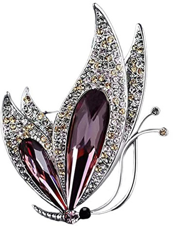 CCAIPU Broche en Strass pour Femmes - Papillon, Ballerine, Fleurs de Mode (Papillon-C)