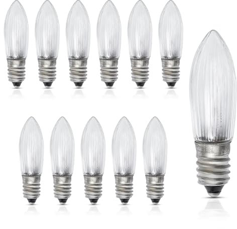 WINSOME Candle Light Bulbs Candle Bulb Small Screw Candle Bridge Lights for Christmas Candle Arch Spare E10 Screw Light 3w 34v