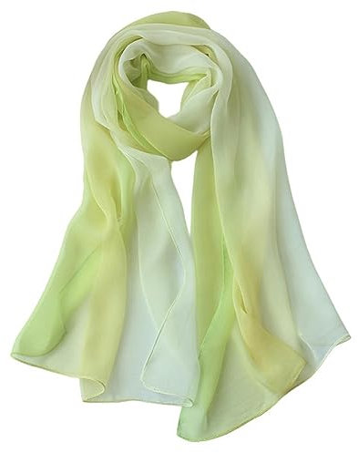 PARREN Seidentuch Sommer Ankunft Mode Chiffon Schals Gradient Farben Georgette Weibliche Seidenschals 50 * 160Cm-Grün