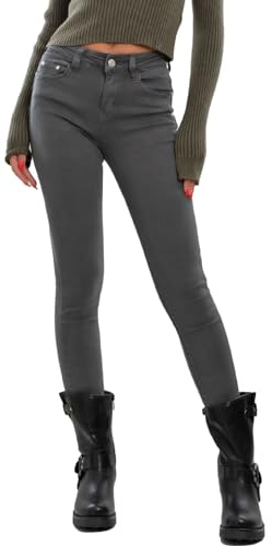 Toocool Jeans Donna Pantaloni Skinny Slim Elasticizzati Aderenti VI-8006 [XL,Grigio Scuro]