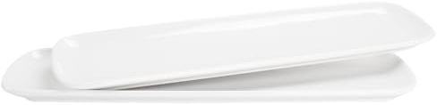 jinsongdafa Olive Plate, Dried Fruits Tray, Biscuit Olive Platter, Chip Resistant, White Porcelain Olive Canoe, Dishwasher Safe, for Snacks, Mousse Cake,Tiramisu,Sushi,Condiments,Appetizers 10.9 Inch