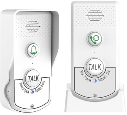 Citofono senza fili a 2 vie, citofono vocale, portatile, sistema di intercomunicazione, senza fili, per sicurezza domestica, aule, hotel, ospedali, affari (bianco)
