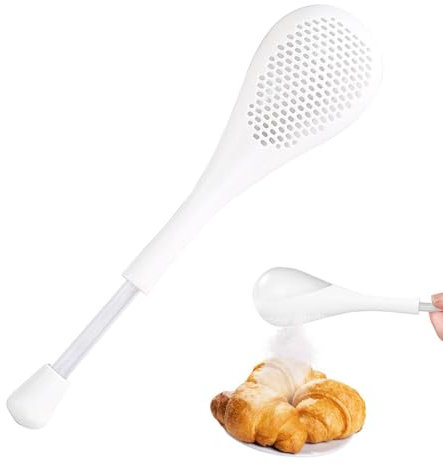 para espolvorear azúcar en polvo - Tamiz para harina en polvo, cuchara para tamiz de azúcar,Plumero de horno multifunción con tamiz para harina, plumero para polvo staccab