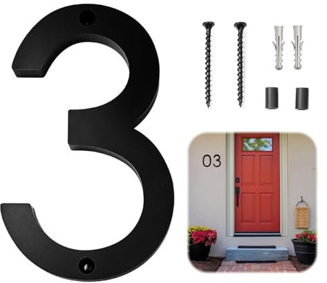 Yuqilin Numero Maison Exterieur，Flottable Acrylique Plaque Numero Maison Exterieur 3D Imperméable L'Eau Numero Boite Lettres，pour Portes Bureaux Boîtes Lettres Portes D'Appartements Garages (3)