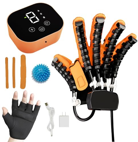Guantes De Robot De Entrenador De RehabilitacióN Equipo Funcional De RecuperacióN De Trazo De Mano Para ParáLisis De La Mano Espasticidad ParáLisis Cerebral Pacientes(Size:Mano derecha XL,Color:A)