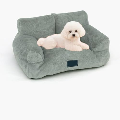 Miaogoo Sofá de felpa esponjosa para gatos y perros, cama ortopédica calmante para mascotas, cojín de dormir lavable extraíble, sofá antideslizante para mascotas para perros pequeños y medianos y