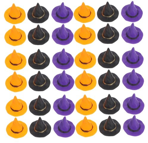 DOITOOL 36 St Små Plast Häxhattar för Halloween och Bekväma DIY Hantverksmössor i för Dockskåp och Temafiranden för Alla Åldrar