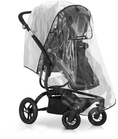 Parapioggia universale per passeggino, trasparente, copertura antipioggia universale con finestra, impermeabile, per carrozzina, carrozzina, passeggino, protezione da polvere, sole e neve