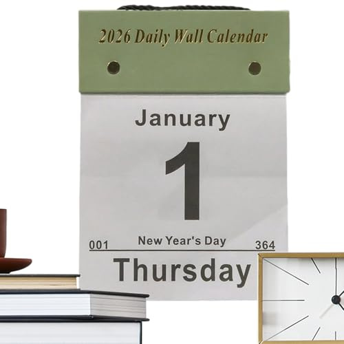 2026 dagskalender – möteskalender – väggmonterad kalender för 365 dagar år 2026, för vuxna och lärare och elever barn ungdomar vänner vardagsrum