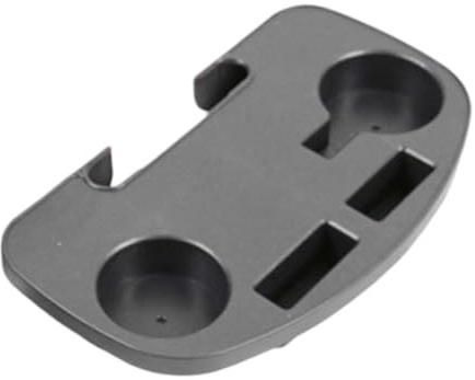 Desiumite Attachable Outdoor Chair Cup Holder Tray for Round Tubed Frame Loungers, Weather-Resistant Black Plastic Clip-On Accessory for Patio Swings and Garden Seats(2)