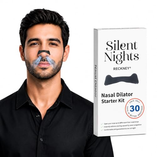 RECKNEY Dilatatore Nasale Divaricatore Nasale con Stecche Riutilizzabili e Applicatore di Precisione Comfort e Sport (Kit iniziale)