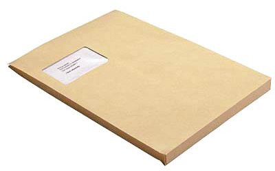 100 MAILmedia Faltenversandtaschen C4 / mit Fenster / Faltenbreite 2,0 cm / selbstklebend / braun