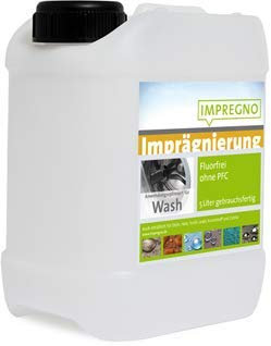 IMPREGNO Imprägnierung, vegan, PFC frei, Wash 5 Liter Waschmaschine/Handwäsche Imprägniermittel fluorfrei, Wasserbasis