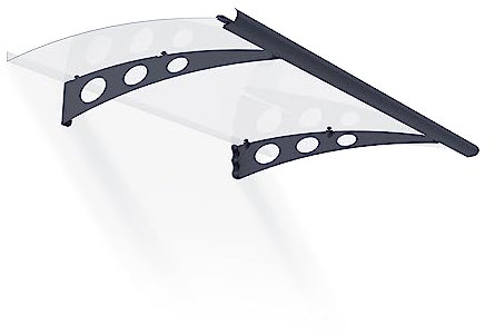 Canopia by Palram Auvent de Porte d'entrée Garamond 1.35x0.19m Marquise de Porte, (Gris/Transparent)