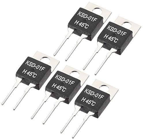 sourcing map 5 st KSD-01F termostat temperaturregulator 45 ℃ normal öppen