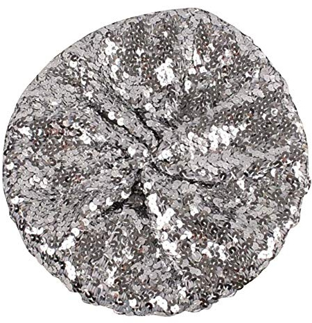 ChezAbbey Sparkly Sequin Beret Hat for Women Metallic Bling French Artist Cap Shining Beanie Hat for Dancing Party Fancy Dress