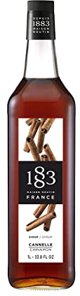1883 Maison Routin Premium Cinnamon Coffee Syrup – Spiced Infusion For Hot Chocolate, Chai, Baking & Toppings, Allergen-Free, Vegan-Friendly, 1L Glass Bottle