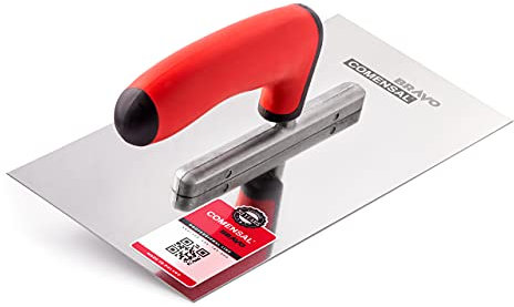 COMENSAL Platoir de Finition - Platoir à Enduit - Truelle de Lissage Truelle à Plâtre en Acier Inoxydable - Made in EU - 270x130 mm