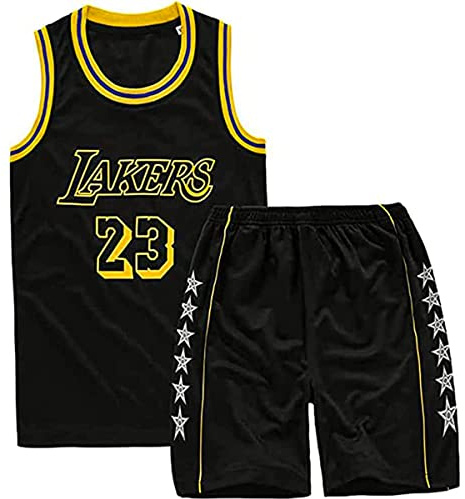 MEEHYRE 2 Pièces Tenue Basket Enfant, Maillots De Basketball Débardeur Actif et Shorts, Maillot Basket Enfant Ensemble Maillots Jersey pour garçons