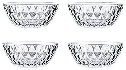 Ensaladera Cristal Ensalada de cristal cuenco de fideos de 4 piezas conjunto 20 oz pasta sopa conjunto de tazón de fuente de cocina multifuncional apilable tazón de vidrio transparente Tazón de Servic
