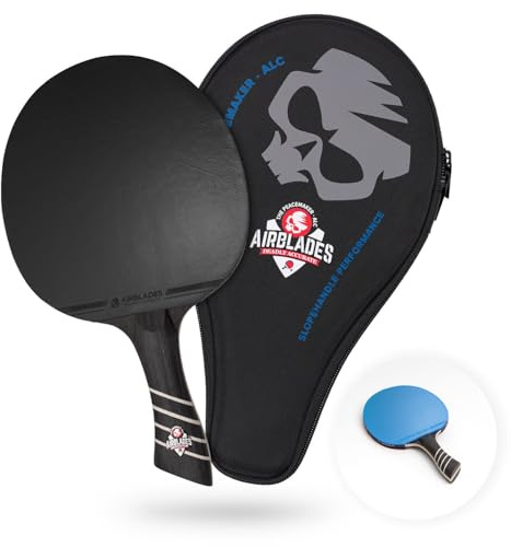 AirBlades The Peace Maker ALC - Professional Ping Pong Paddle - Carbon Fiber Table Tennis Racket Producing Maximum Spin & Control for All Levels - Hard Carry Case & Ergonomic Handle. (Boys)