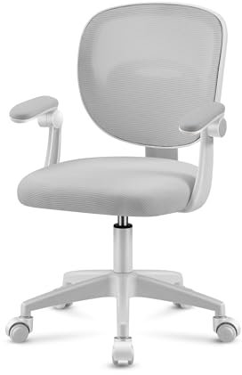 MARK ADLER Junior 3.0 Grey | Kinder Schreibtischstuhl Ergonomischer Bürostuhl Kinderdrehstuhl Jugendstuhl | Höhenverstellbar | Profilierte Rückenlehne | Atmungsaktive Materialien | Grau