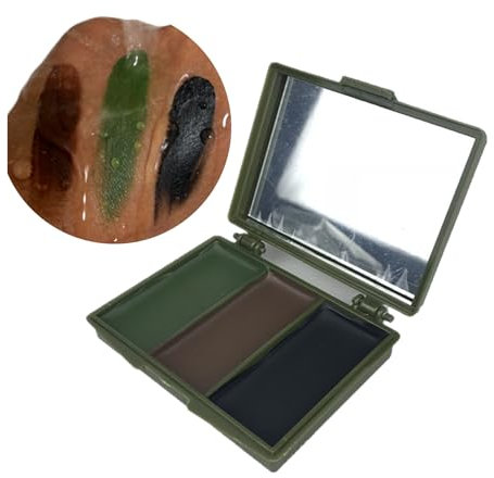 3 Farben Tarnschminke Camouflage Creme, Schwarz Braun Grün Tarnschminke Bodypainting Farben, Blendable Stick, für Gesicht und Körper, Make-up Face Paint für Halloween Körperkunst Party Schminke